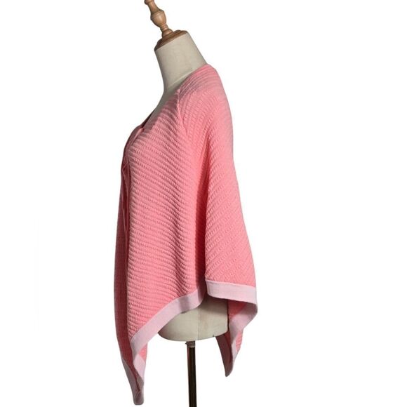 Talbots Rosy Pink Tie Neck Poncho NWT - Picture 3 of 7